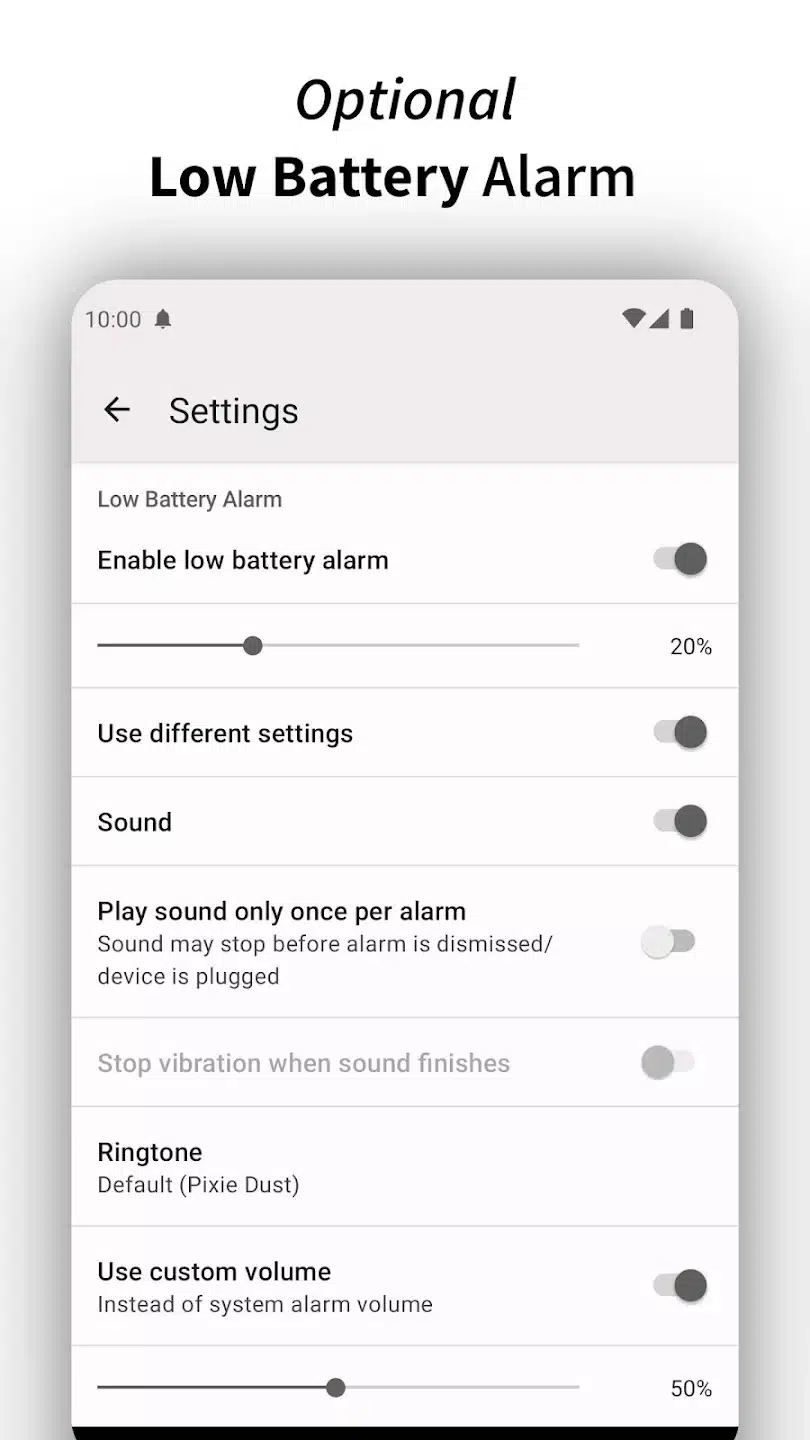 Battery Charged Alarm