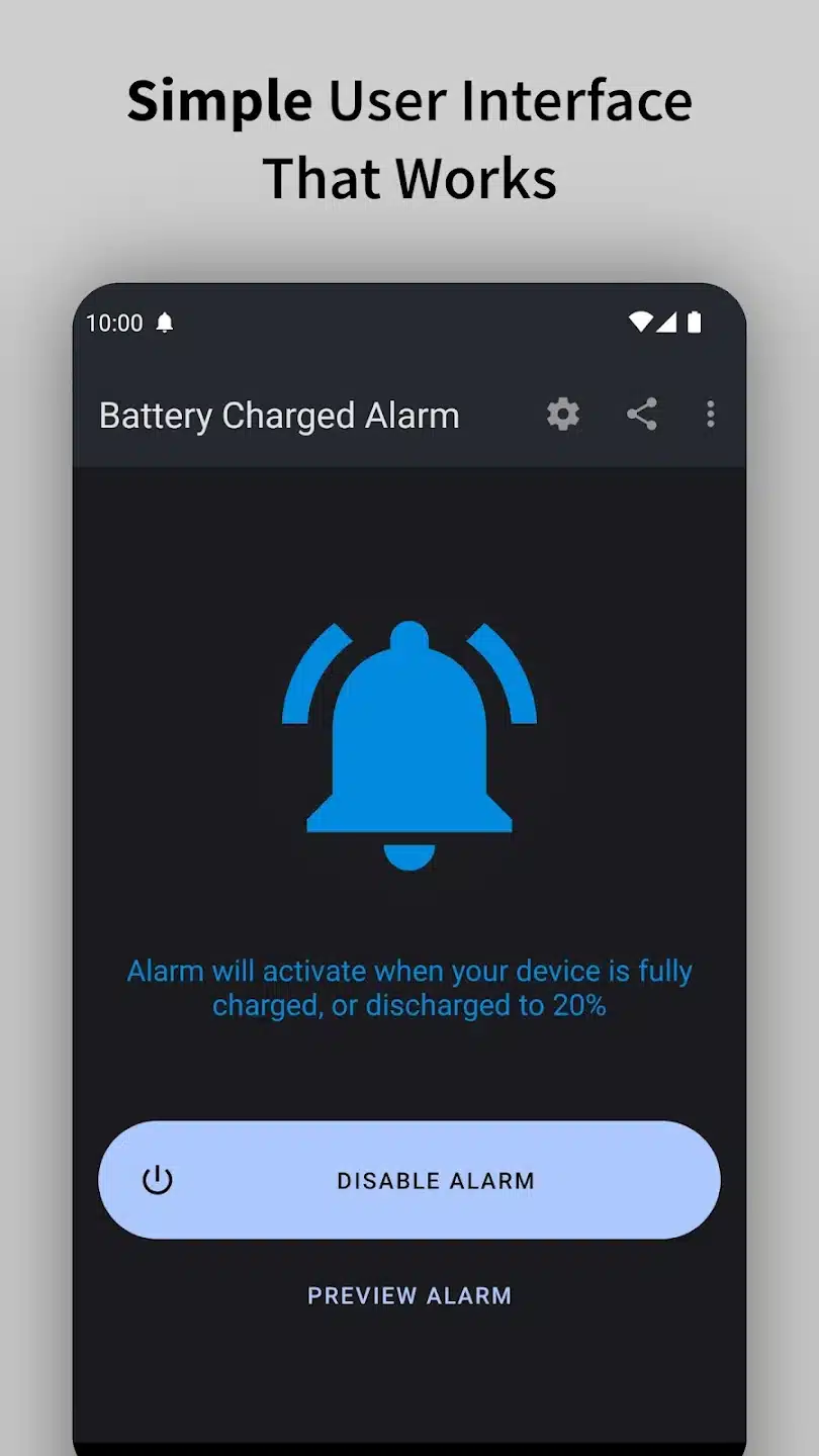 Battery Charged Alarm