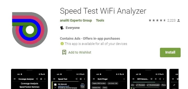 تطبيق Speed Test WiFi Analyzer