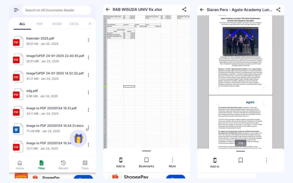 تطبيق All Document Reader and Viewer
