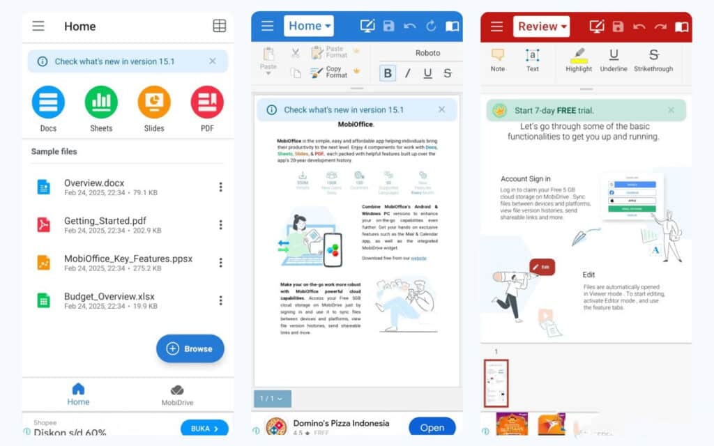 تطبيق MobiOffice 