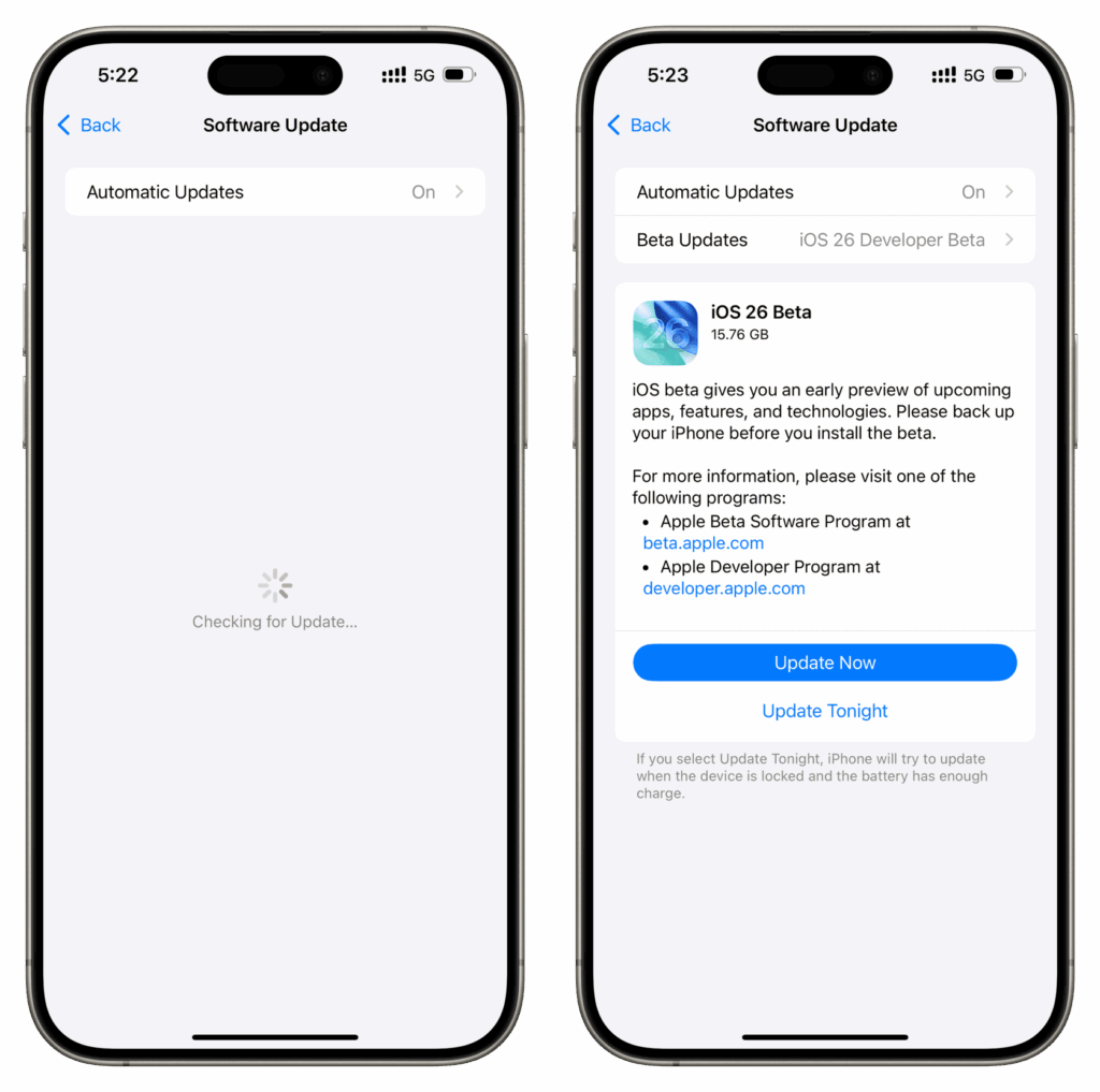تنزيل وتثبيت iOS 26 على جهاز iPhone