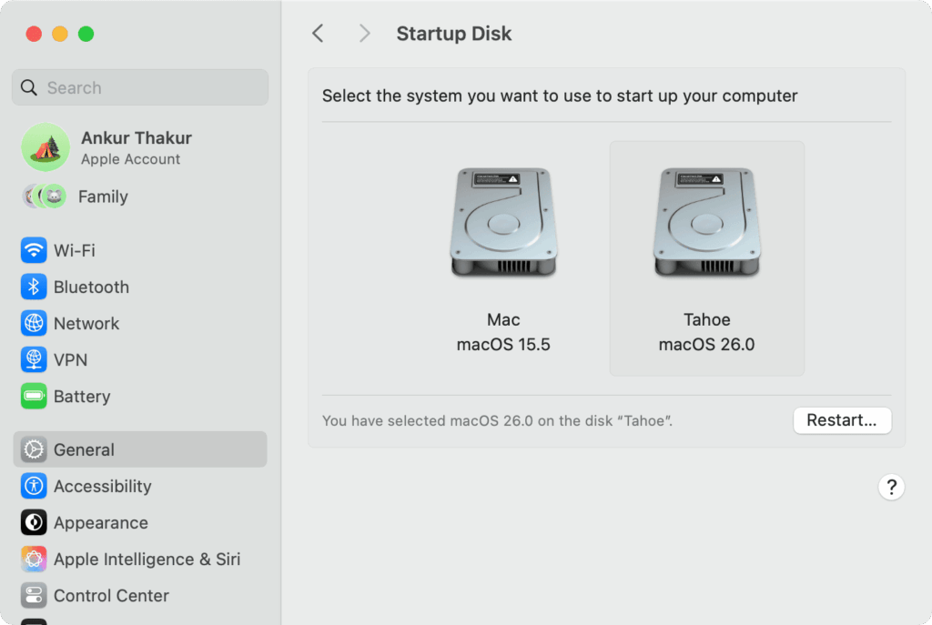 كيفية تثبيت macOS Tahoe 26 على قسم مختلف من جهاز Mac الخاص بك