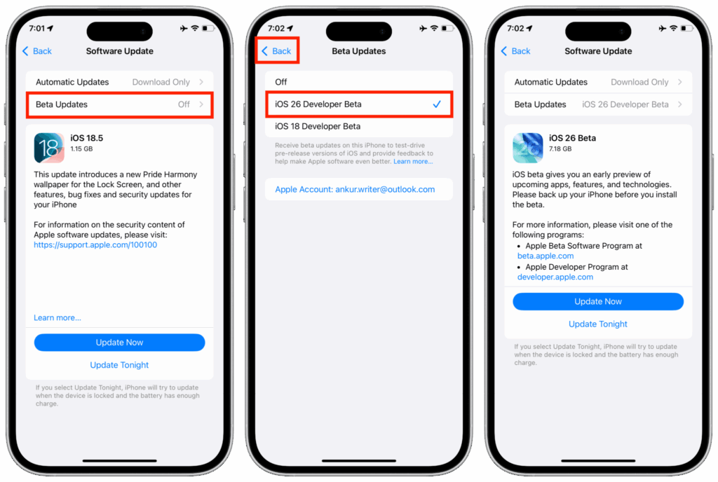 كيفية تنزيل و تثبيت تحديث iOS 26 و iPadOS 26 على الايفون نسخة المطورين التجريبية 